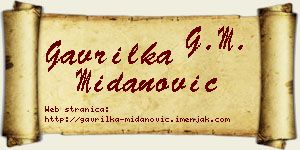 Gavrilka Midanović vizit kartica
